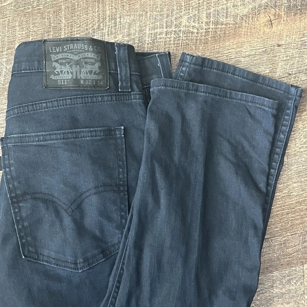Levi's 511 Slim Fit Jean Men's 32X34 Blue‎ Black Label Stretch